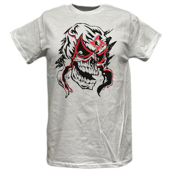 Pentagón Jr Penta Wrestler Luchador Mask Logo White T-shirt by EWS | Extreme Wrestling Shirts