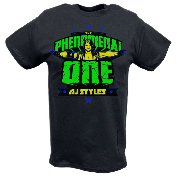 Phenomenal One Green Yellow Logo Black T-shirt by EWS | Extreme Wrestling Shirts