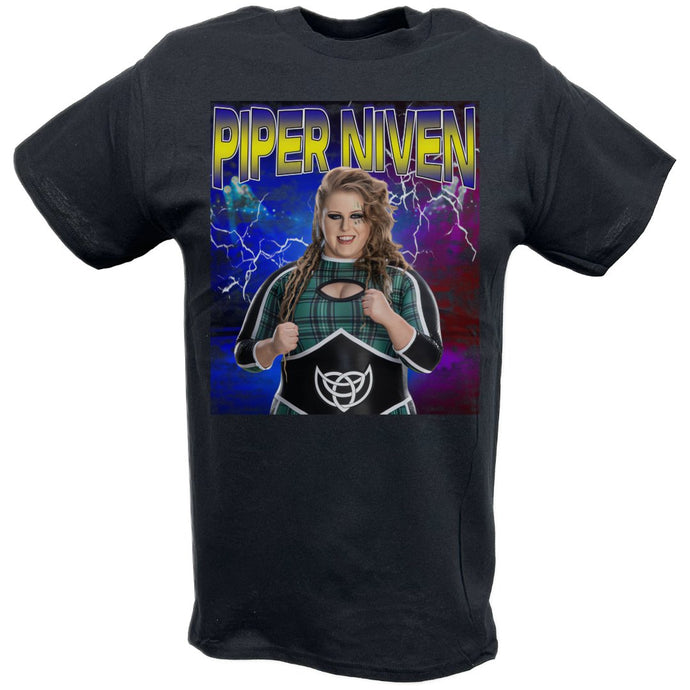 Piper Niven Highlight Black T-shirt by EWS | Extreme Wrestling Shirts