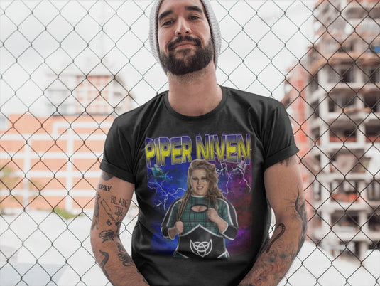 Piper Niven Highlight Black T-shirt by EWS | Extreme Wrestling Shirts