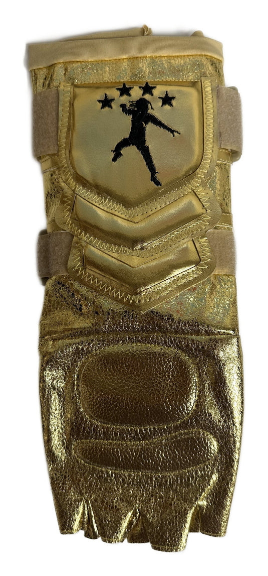 roman reigns handschuhe Premium Gold Roman Reigns Glove and Gauntlet Set – Extreme Wrestling Shirts