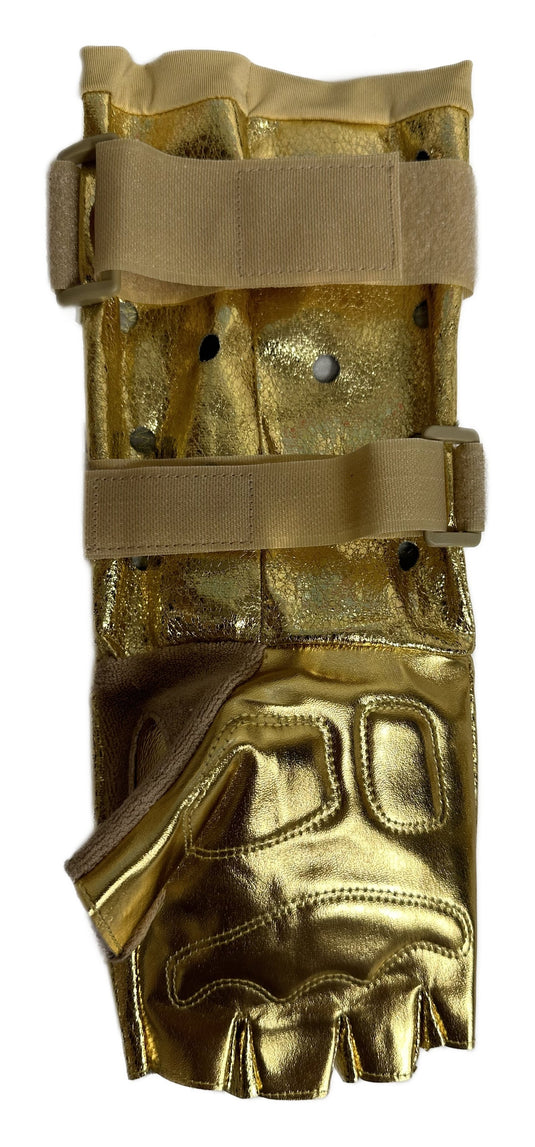 roman reigns handschuhe Premium Gold Roman Reigns Glove and Gauntlet Set – Extreme Wrestling Shirts