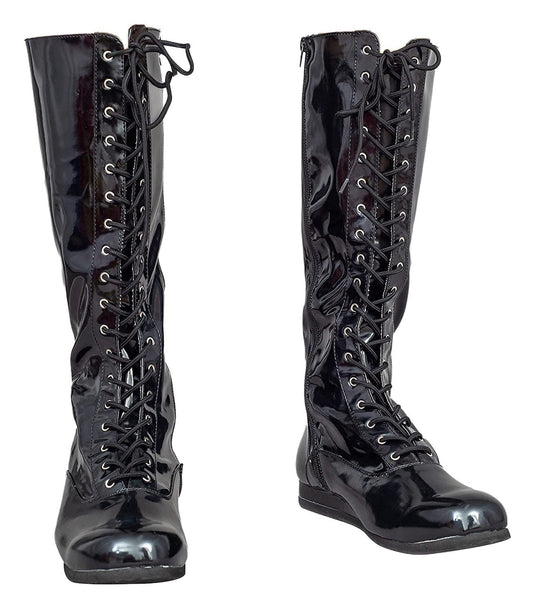 Pro Wrestling Lace-Up Costume Boots - Choice of Color Black S by EWS | Extreme Wrestling Shirts