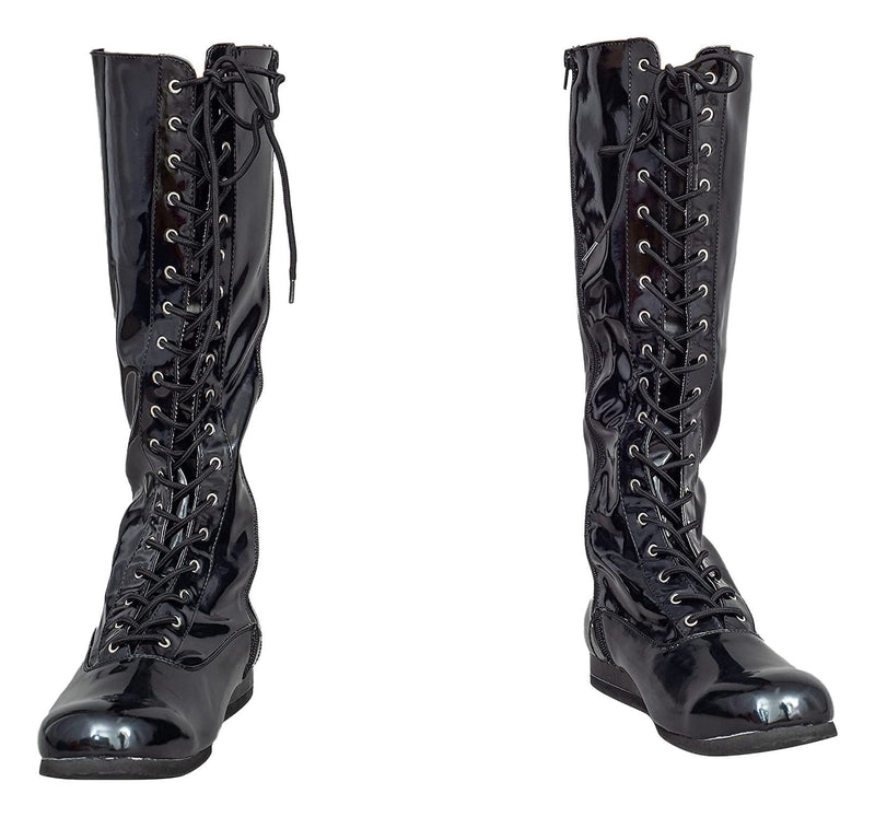 Load image into Gallery viewer, Pro Wrestling Lace-Up Costume Boots - Choice of Color Black S by EWS | Extreme Wrestling Shirts

