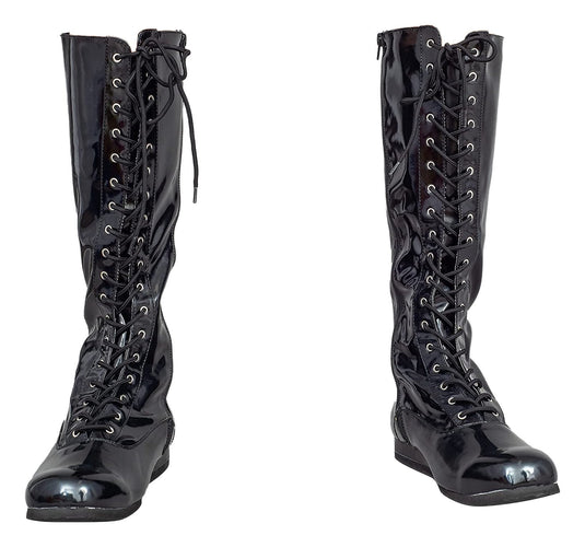 Pro Wrestling Lace-Up Costume Boots - Choice of Color Black S by EWS | Extreme Wrestling Shirts