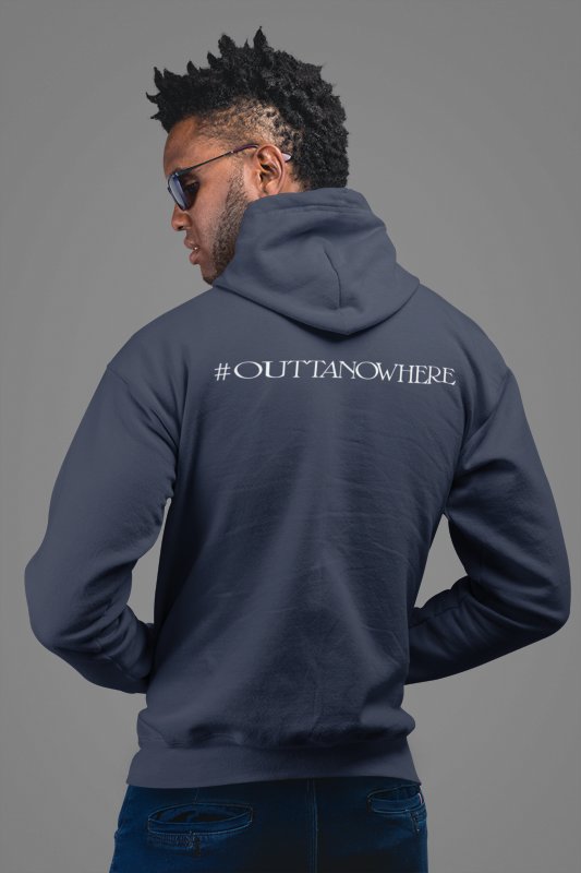 Load image into Gallery viewer, Randy Orton RKO #OuttaNoWhere Navy Blue Pullover Hoody by EWS | Extreme Wrestling Shirts
