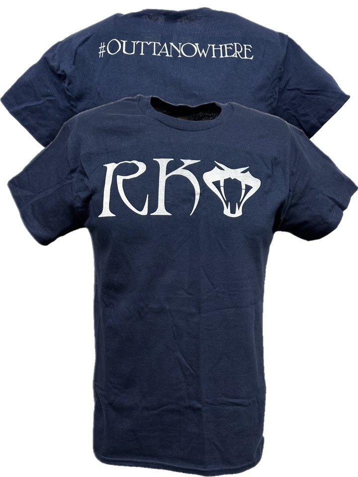 Load image into Gallery viewer, Randy Orton RKO #OuttaNoWhere Navy Blue T-shirt by EWS | Extreme Wrestling Shirts
