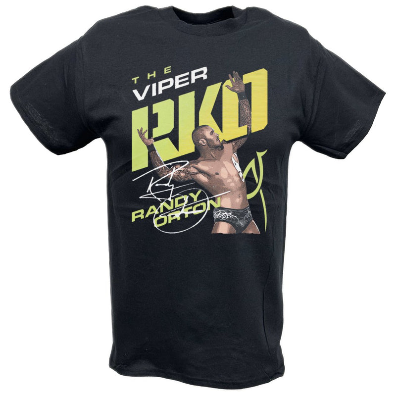 Load image into Gallery viewer, Randy Orton Viper RKO Pose Black T-shirt by EWS | Extreme Wrestling Shirts
