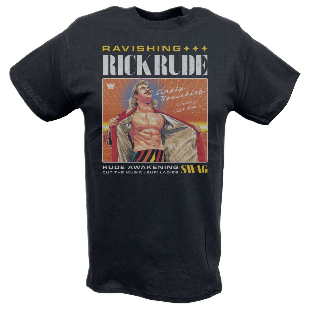 Ravishing Rick Rude Cut the Music Black T-shirt – Extreme Wrestling Shirts