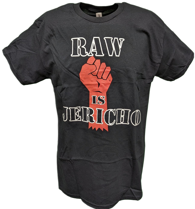 RAW IS Chris Jericho Red Fist Mens Black T-shirt by EWS | Extreme Wrestling Shirts