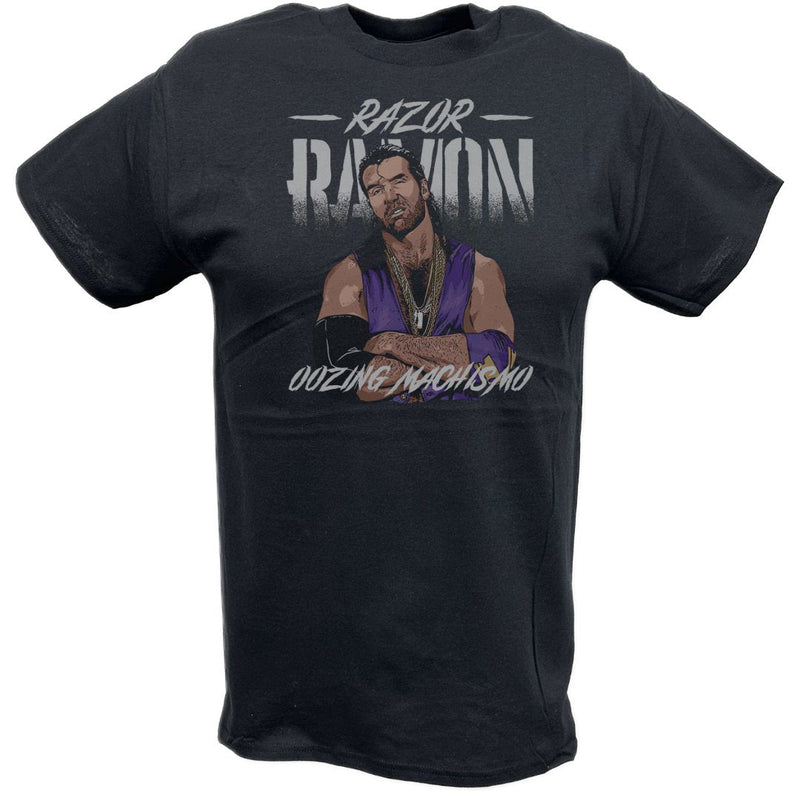 Load image into Gallery viewer, Razor Ramon Oozing Machismo Pose T-shirt by EWS | Extreme Wrestling Shirts
