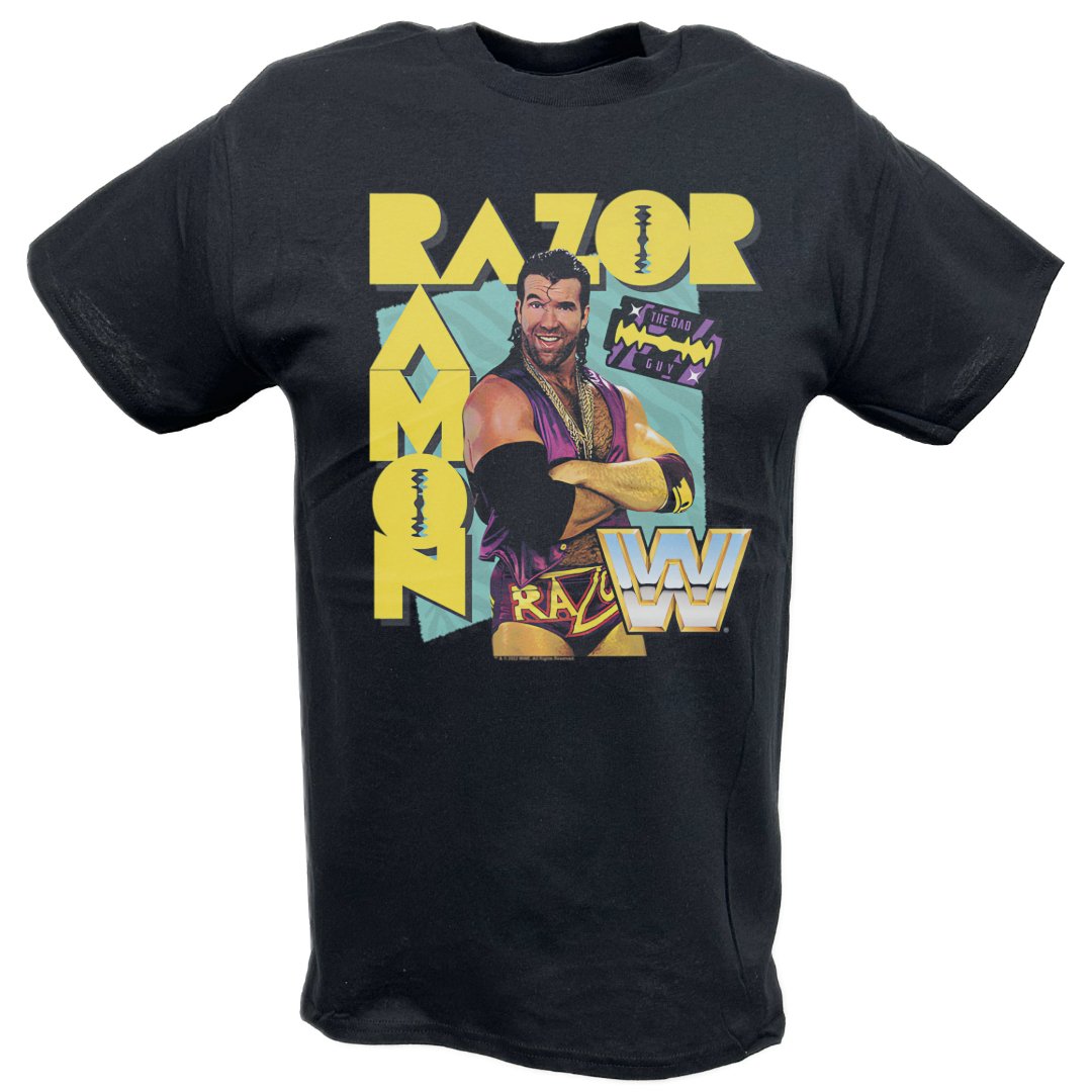 Razor Ramon Clothes Razor Ramon Retro Bad Guy Black T-shirt – Extreme Wrestling Shirts