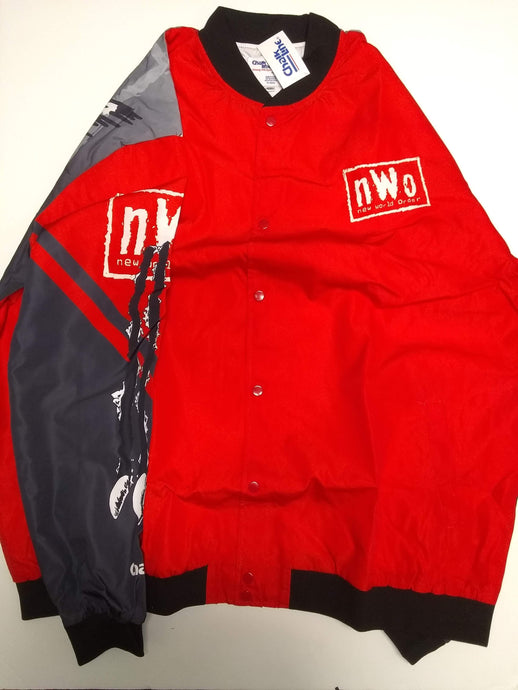 Red New World Order WolfPack Chalk Line Jacket Size 4XL 4XL by EWS | Extreme Wrestling Shirts