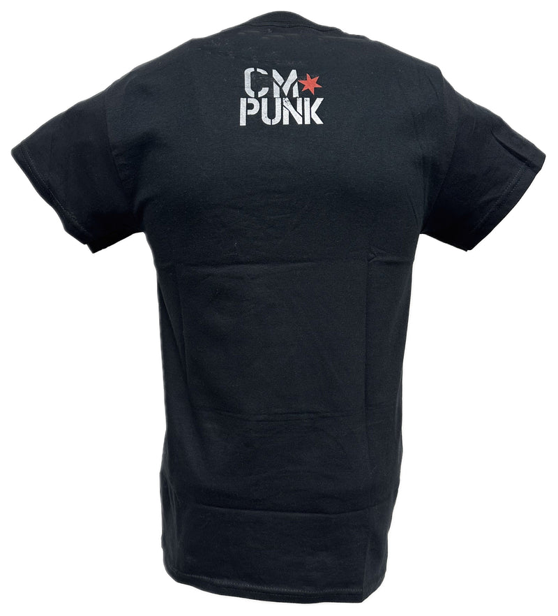 Load image into Gallery viewer, Return of CM Punk Blue Logo Black T-shirt by EWS | Extreme Wrestling Shirts
