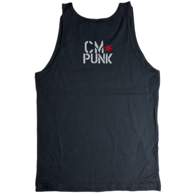 Load image into Gallery viewer, Return of CM Punk Red White Blue Logo Black Tank Top Shirt by EWS | Extreme Wrestling Shirts
