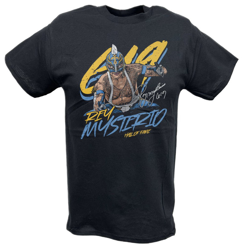 Load image into Gallery viewer, Rey Mysterio 619 Hall Of Fame Black T-shirt by EWS | Extreme Wrestling Shirts
