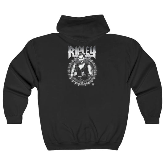 Rhea Bloody Ripley Black Zipper Hoody by EWS | Extreme Wrestling Shirts