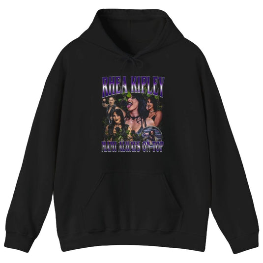 Rhea Ripley Mami Always on Top Collage Logo Black Pullover Hoody by EWS | Extreme Wrestling Shirts