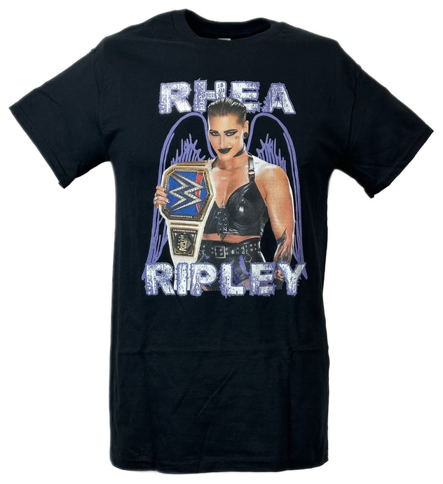 Rhea Ripley Wings Championship Belt T-shirt by EWS | Extreme Wrestling Shirts