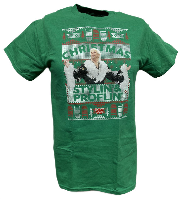 Ric Flair Christmas Stylin and Proflin Flair WWE Mens Green T-shirt Sports Mem, Cards & Fan Shop > Fan Apparel & Souvenirs > Wrestling by WWE | Extreme Wrestling Shirts