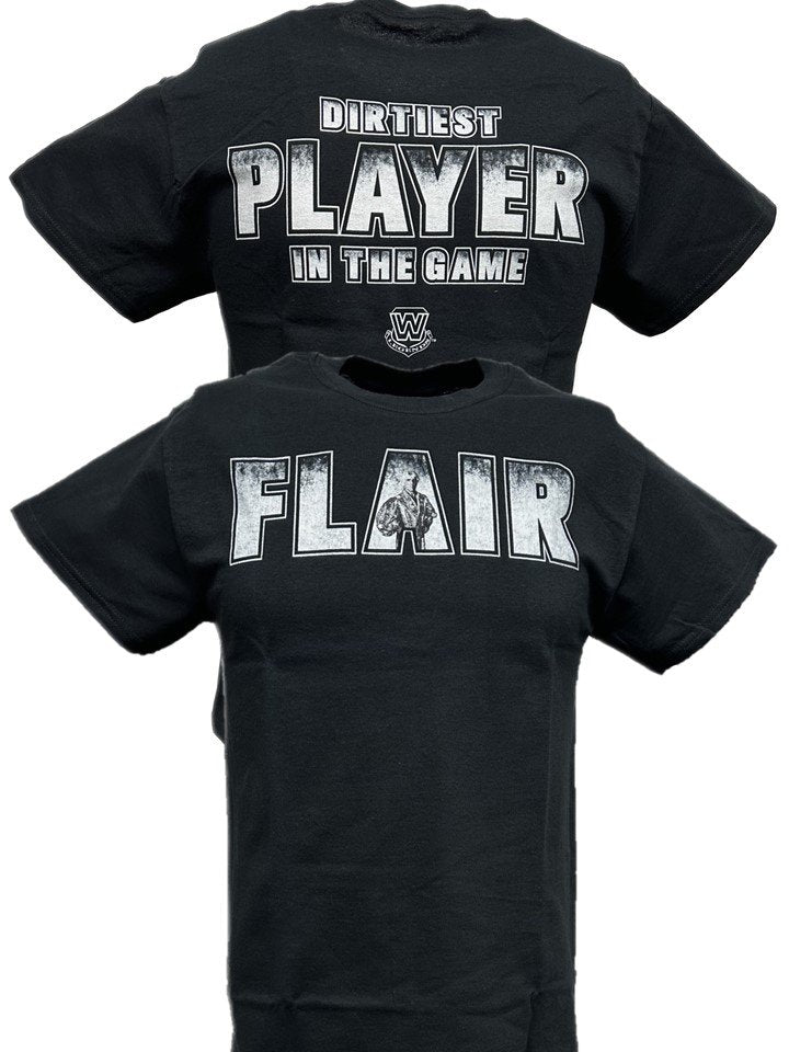 Load image into Gallery viewer, Ric Flair Dirtiest Player in The Game WWE Mens Black T-shirt Sports Mem, Cards &amp; Fan Shop &gt; Fan Apparel &amp; Souvenirs &gt; Wrestling by Freeze | Extreme Wrestling Shirts
