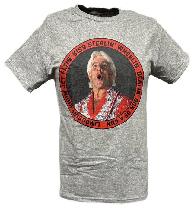 Ric Flair Limousine Ridin Jet Flyin Mens Gray T-shirt Sports Mem, Cards & Fan Shop > Fan Apparel & Souvenirs > Wrestling by EWS | Extreme Wrestling Shirts