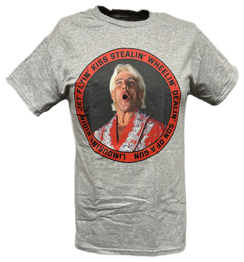 Load image into Gallery viewer, Ric Flair Limousine Ridin Jet Flyin Mens Gray T-shirt Sports Mem, Cards &amp; Fan Shop &gt; Fan Apparel &amp; Souvenirs &gt; Wrestling by EWS | Extreme Wrestling Shirts
