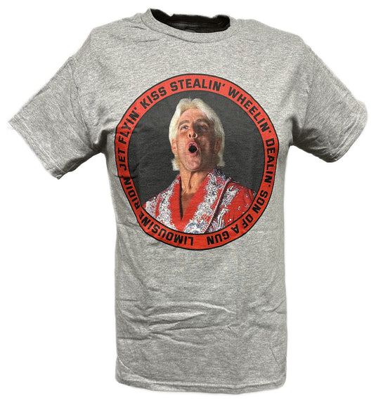 Ric Flair Limousine Ridin Jet Flyin Mens Gray T-shirt Sports Mem, Cards & Fan Shop > Fan Apparel & Souvenirs > Wrestling by EWS | Extreme Wrestling Shirts