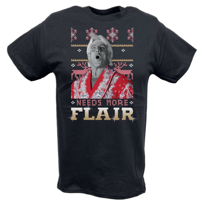 Load image into Gallery viewer, Ric Flair Needs More Christmas Flair Mens Black T-shirt Sports Mem, Cards &amp; Fan Shop > Fan Apparel &amp; Souvenirs > Wrestling by EWS | Extreme Wrestling Shirts
