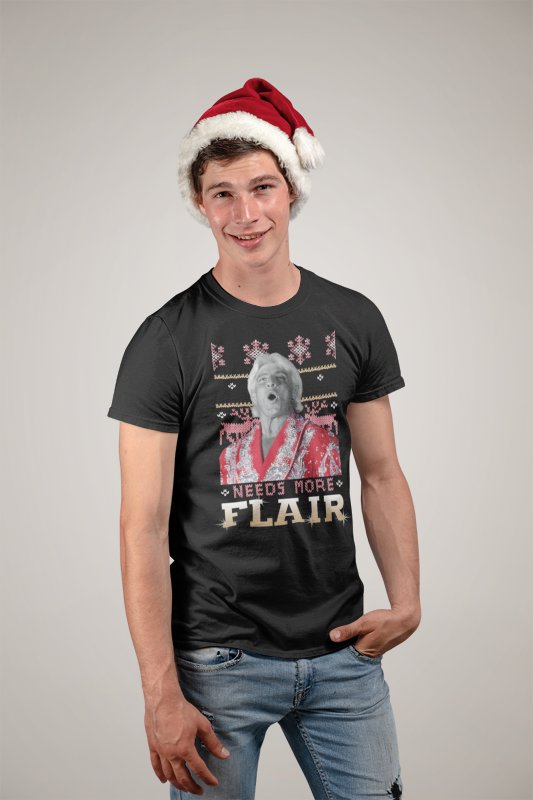 Ric Flair Needs More Christmas Flair Mens Black T-shirt Sports Mem, Cards & Fan Shop > Fan Apparel & Souvenirs > Wrestling by EWS | Extreme Wrestling Shirts