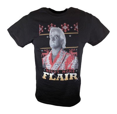 Load image into Gallery viewer, Ric Flair Needs More Christmas Flair WWE Mens Black T-shirt Sports Mem, Cards &amp; Fan Shop &gt; Fan Apparel &amp; Souvenirs &gt; Wrestling by WWE | Extreme Wrestling Shirts
