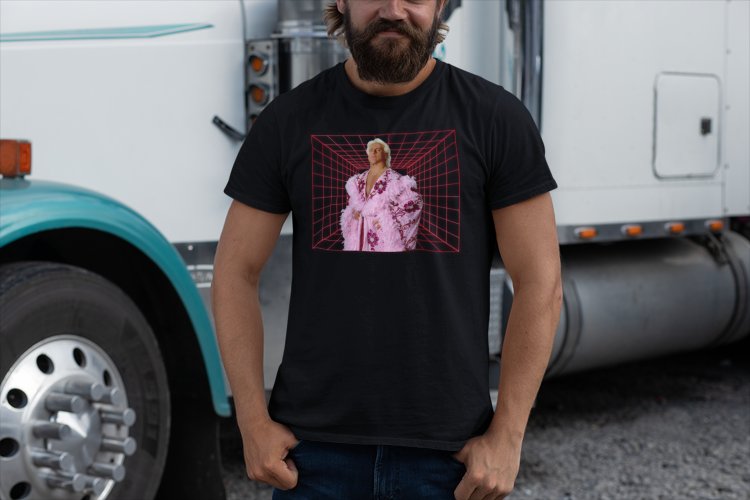 Load image into Gallery viewer, Ric Flair Purple Robe Mens Black T-shirt Sports Mem, Cards &amp; Fan Shop > Fan Apparel &amp; Souvenirs > Wrestling by EWS | Extreme Wrestling Shirts
