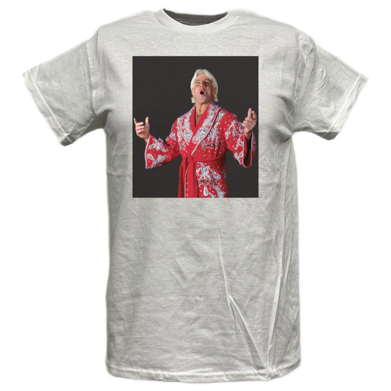 Load image into Gallery viewer, Ric Flair Red Robe Photo WWE Mens White T-shirt Sports Mem, Cards &amp; Fan Shop &gt; Fan Apparel &amp; Souvenirs &gt; Wrestling by EWS | Extreme Wrestling Shirts
