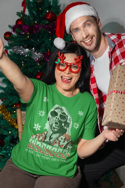 Load image into Gallery viewer, Ric Flair Wooooo Christmas Mens Ugly Green T-shirt Sports Mem, Cards &amp; Fan Shop > Fan Apparel &amp; Souvenirs > Wrestling by EWS | Extreme Wrestling Shirts
