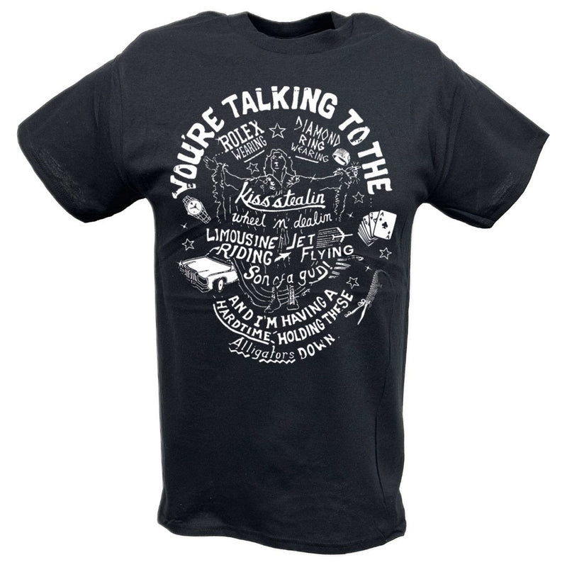 Load image into Gallery viewer, Ric Flair Your&#39;e Talking To Kiss Stealin Black T-shirt by EWS | Extreme Wrestling Shirts
