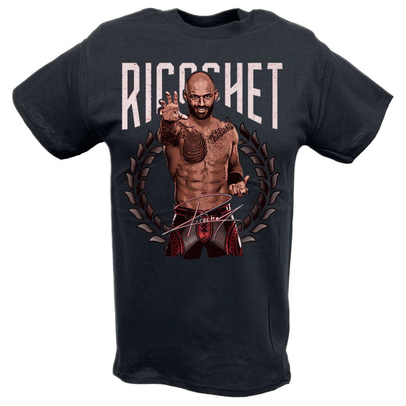 Load image into Gallery viewer, Ricochet Signature Pose BlackT-shirt by EWS | Extreme Wrestling Shirts
