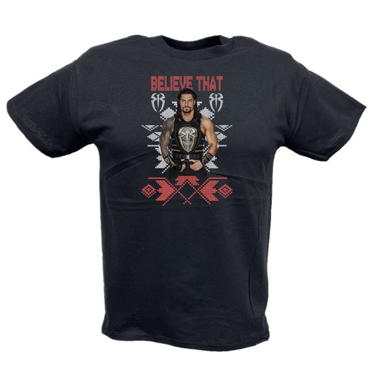 Roman Reigns Believe That Christmas Kids Youth Black T-shirt by EWS | Extreme Wrestling Shirts