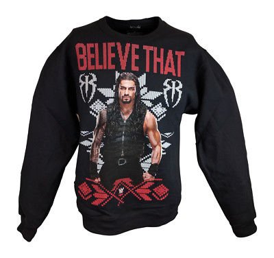 Load image into Gallery viewer, Roman Reigns Believe That WWE Ugly Christmas Mens Sweater Sweatshirt S Sports Mem, Cards &amp; Fan Shop &gt; Fan Apparel &amp; Souvenirs &gt; Wrestling by Extreme Wrestling Shirts | Extreme Wrestling Shirts
