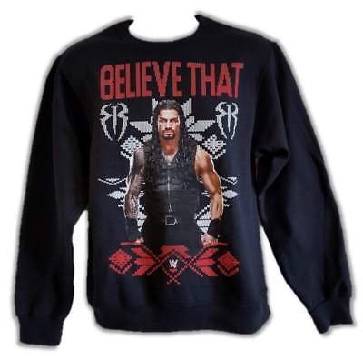 Load image into Gallery viewer, Roman Reigns Believe That WWE Ugly Christmas Mens Sweater Sweatshirt Sports Mem, Cards &amp; Fan Shop &gt; Fan Apparel &amp; Souvenirs &gt; Wrestling by Extreme Wrestling Shirts | Extreme Wrestling Shirts
