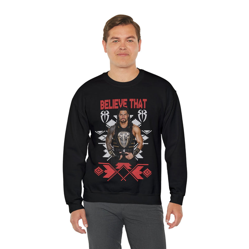 Load image into Gallery viewer, Roman Reigns Believe That WWE Ugly Christmas Mens Sweater Sweatshirt Sports Mem, Cards &amp; Fan Shop &gt; Fan Apparel &amp; Souvenirs &gt; Wrestling by Extreme Wrestling Shirts | Extreme Wrestling Shirts
