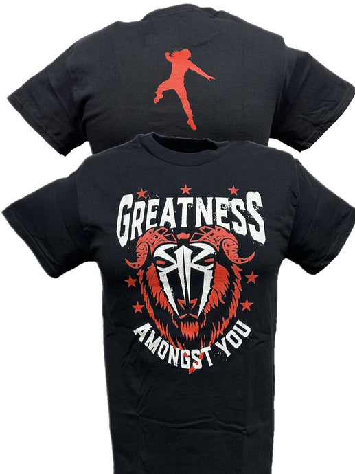 Roman Reigns Greatness Among You GOAT Mens Black T-shirt by WWE | Extreme Wrestling Shirts