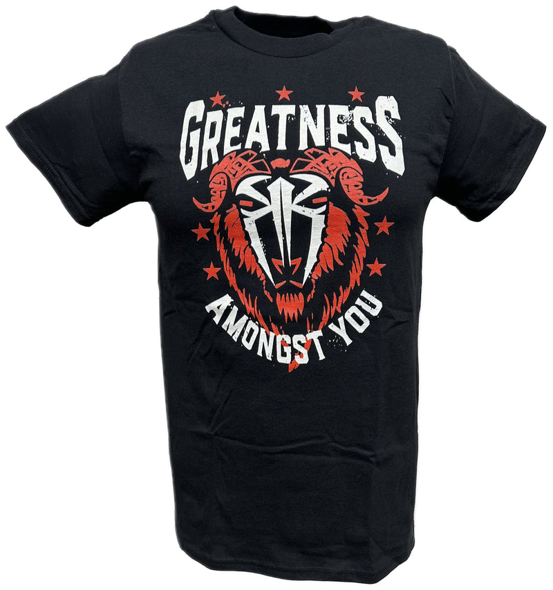 Load image into Gallery viewer, Roman Reigns Greatness Among You GOAT Mens Black T-shirt by WWE | Extreme Wrestling Shirts
