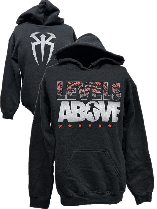 Roman Reigns Levels Above Black Pullover Hoody by EWS | Extreme Wrestling Shirts