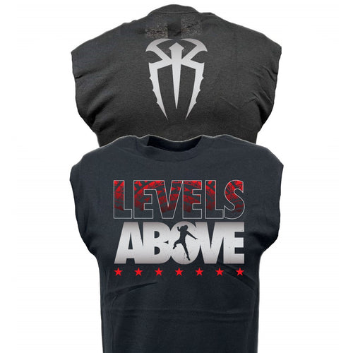 Roman Reigns Levels Above Black Sleeveless Muscle T-shirt by EWS | Extreme Wrestling Shirts