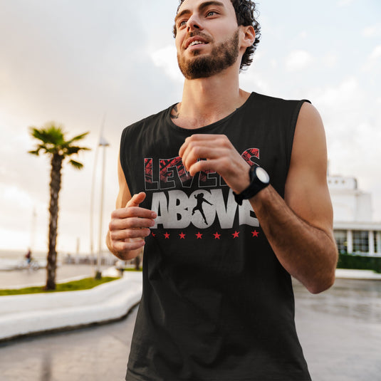 Roman Reigns Levels Above Black Sleeveless Muscle T-shirt by EWS | Extreme Wrestling Shirts