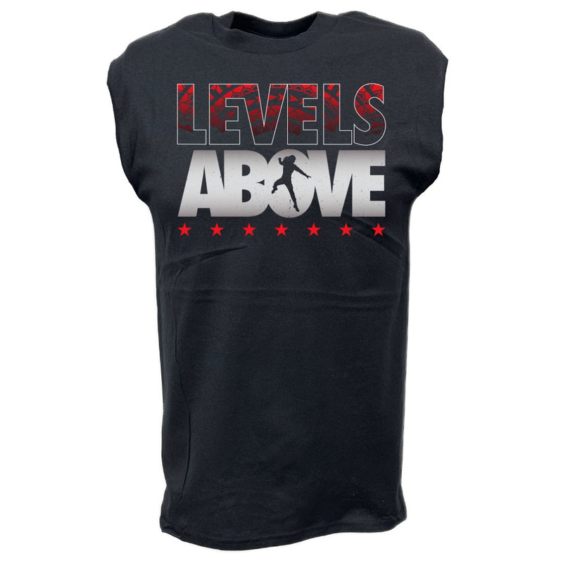 Load image into Gallery viewer, Roman Reigns Levels Above Black Sleeveless Muscle T-shirt by EWS | Extreme Wrestling Shirts
