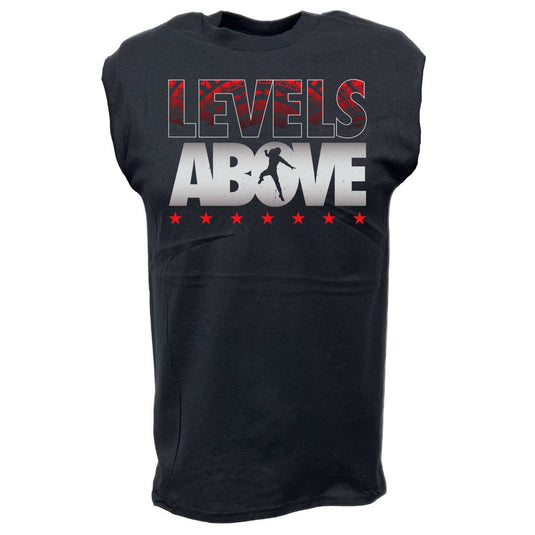 Roman Reigns Levels Above Black Sleeveless Muscle T-shirt by EWS | Extreme Wrestling Shirts