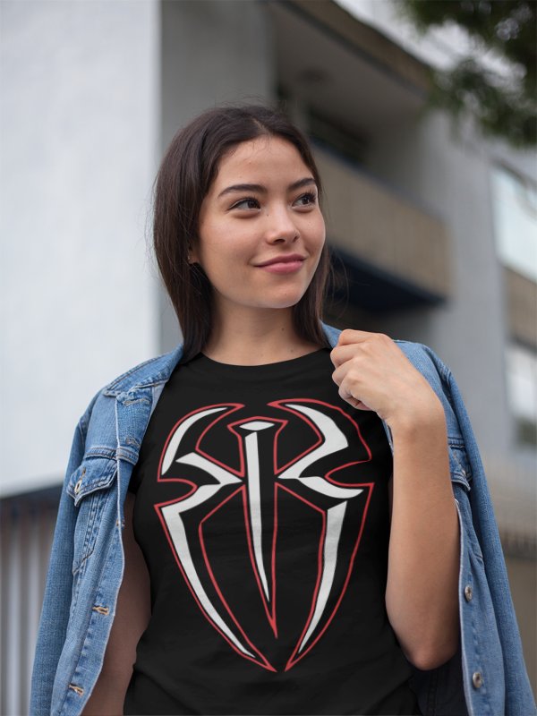 Load image into Gallery viewer, Roman Reigns Red Black Spider Logo T-shirt by EWS | Extreme Wrestling Shirts
