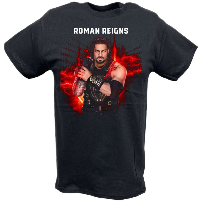 Roman Reigns Red Flames T-shirt by EWS | Extreme Wrestling Shirts