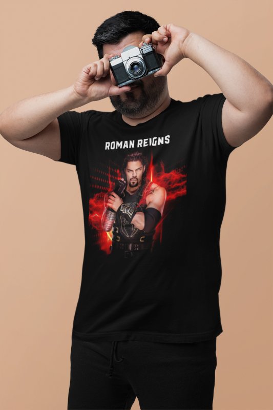 Load image into Gallery viewer, Roman Reigns Red Flames T-shirt by EWS | Extreme Wrestling Shirts
